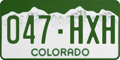 CO license plate 047HXH