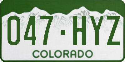 CO license plate 047HYZ