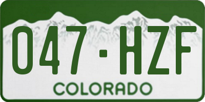 CO license plate 047HZF