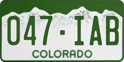 CO license plate 047IAB