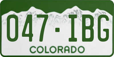 CO license plate 047IBG
