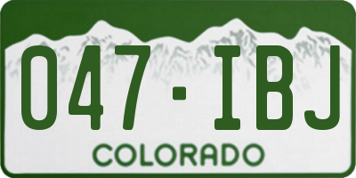 CO license plate 047IBJ