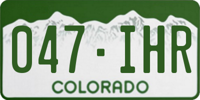 CO license plate 047IHR