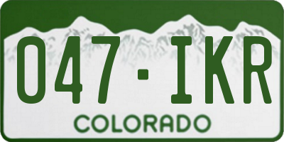 CO license plate 047IKR