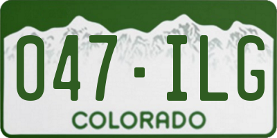 CO license plate 047ILG