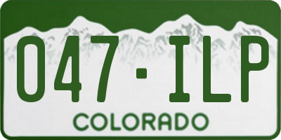 CO license plate 047ILP