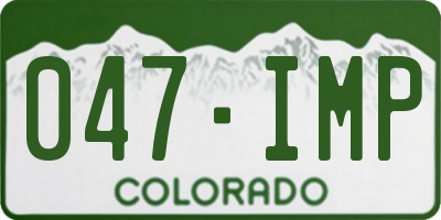 CO license plate 047IMP