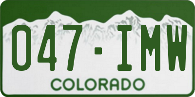 CO license plate 047IMW