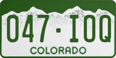 CO license plate 047IOQ