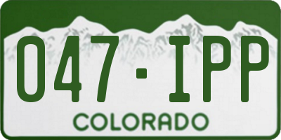 CO license plate 047IPP