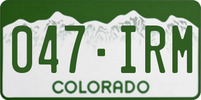 CO license plate 047IRM