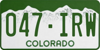 CO license plate 047IRW