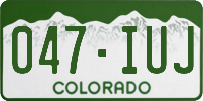CO license plate 047IUJ