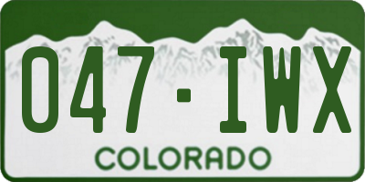 CO license plate 047IWX