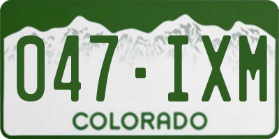 CO license plate 047IXM