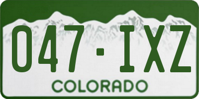 CO license plate 047IXZ
