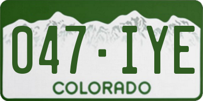 CO license plate 047IYE