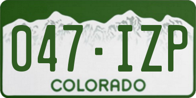 CO license plate 047IZP