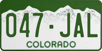 CO license plate 047JAL