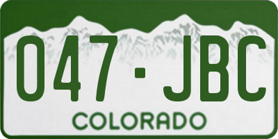 CO license plate 047JBC