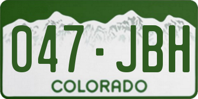 CO license plate 047JBH