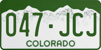 CO license plate 047JCJ
