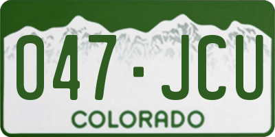 CO license plate 047JCU
