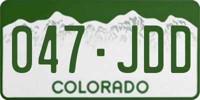 CO license plate 047JDD