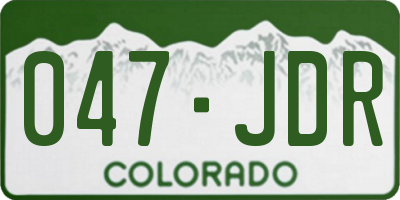 CO license plate 047JDR