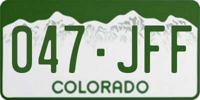 CO license plate 047JFF