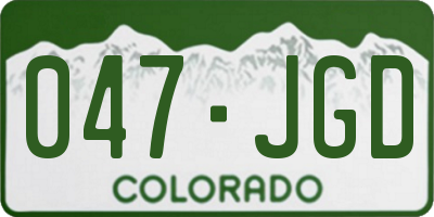 CO license plate 047JGD