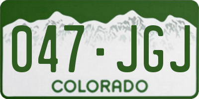 CO license plate 047JGJ
