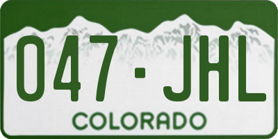 CO license plate 047JHL