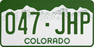 CO license plate 047JHP