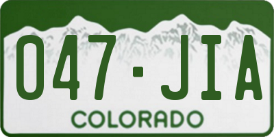 CO license plate 047JIA