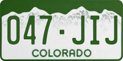 CO license plate 047JIJ