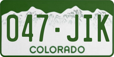 CO license plate 047JIK