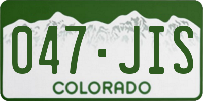 CO license plate 047JIS