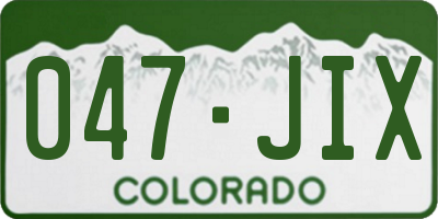 CO license plate 047JIX