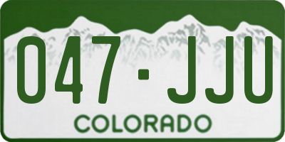 CO license plate 047JJU