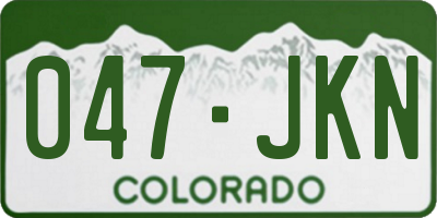 CO license plate 047JKN
