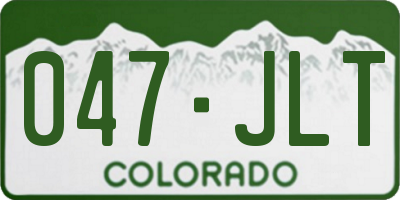 CO license plate 047JLT
