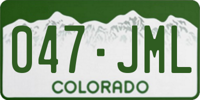 CO license plate 047JML