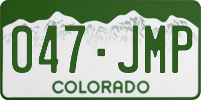 CO license plate 047JMP