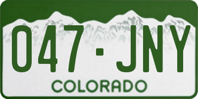CO license plate 047JNY