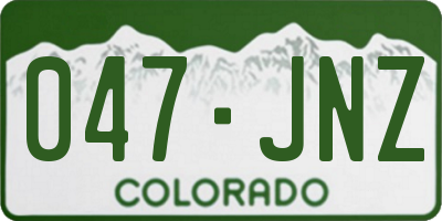 CO license plate 047JNZ