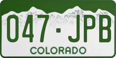 CO license plate 047JPB