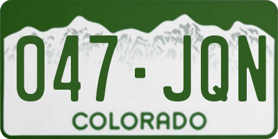 CO license plate 047JQN