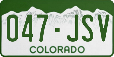 CO license plate 047JSV