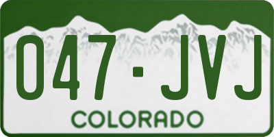 CO license plate 047JVJ